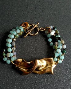 BRACCIALE AGATA AZZURRA E VERDE